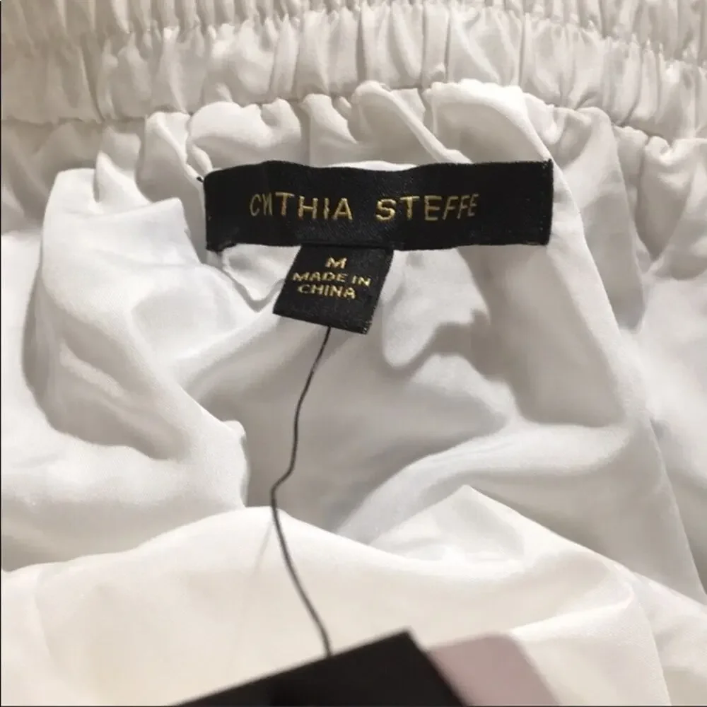 Cynthia Steffe White Crochet Lined Skirt